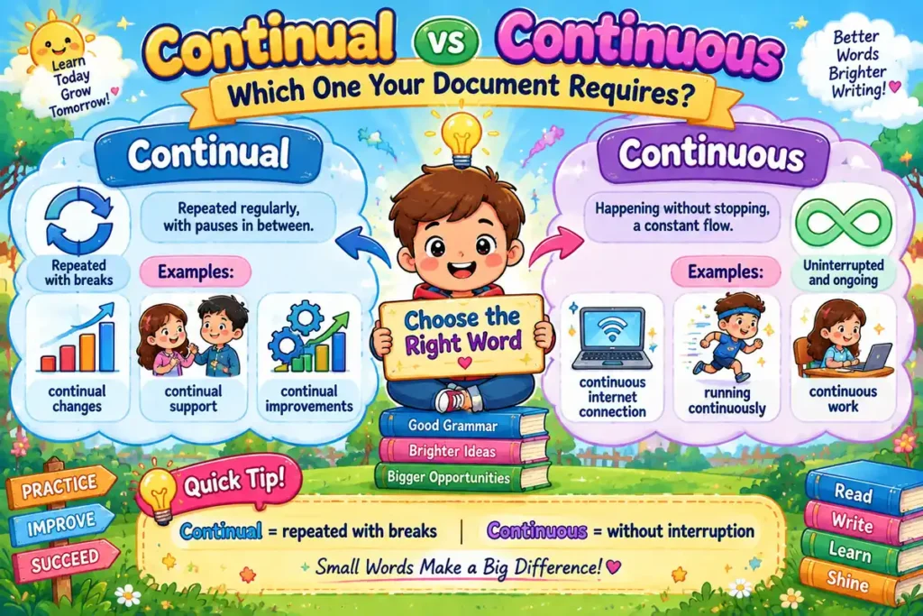 Continual vs Continuous Which One Your Document Requires