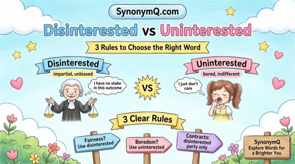 disinterested-vs-uninterested 3 rules