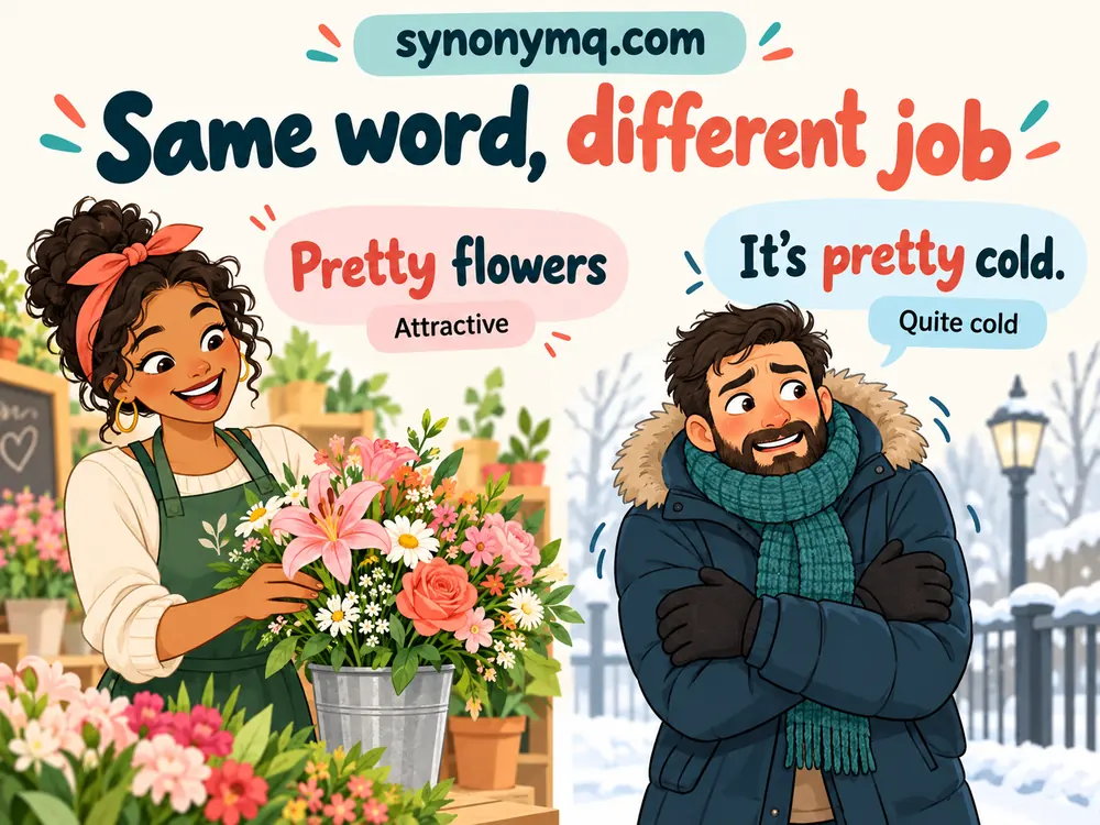 A florist displays pretty flowers while a bundled-up visitor says it is pretty cold