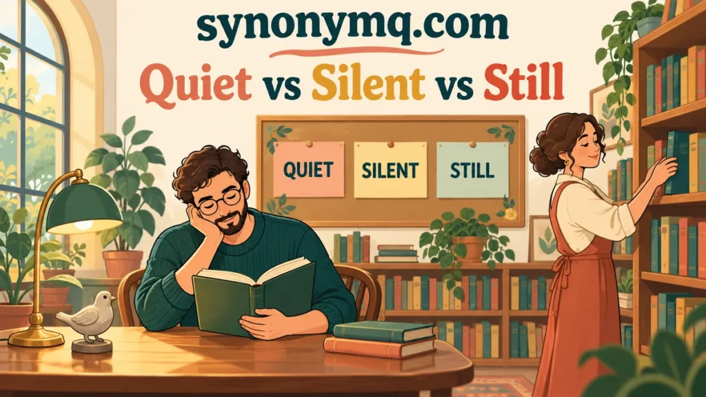 quiet-vs-silent-vs-still-cartoon
