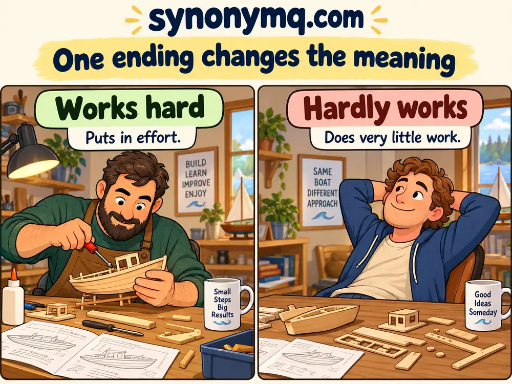 One person works hard on a model while another hardly works and leaves it untouched
